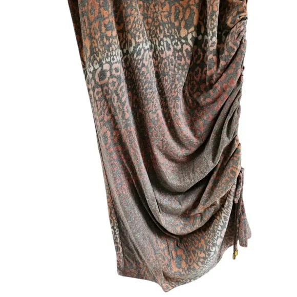 Skinnygirl Ombre Leopard Coral Connie Ruched Dress Womens Size L New NWT - Picture 3 of 7